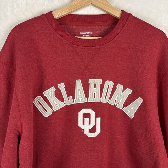 Oklahoma Sooners Sweatshirt OU Red Stitch Letter Sweater Size XL Captivating NWT - Picture 2 of 6